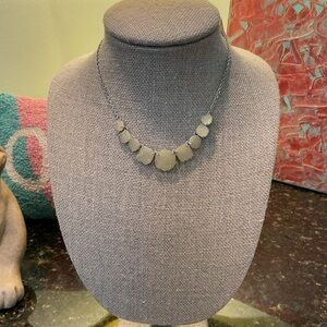 Lucky Brand White 9 Stone Druzy Silver-Tone Collar Necklace